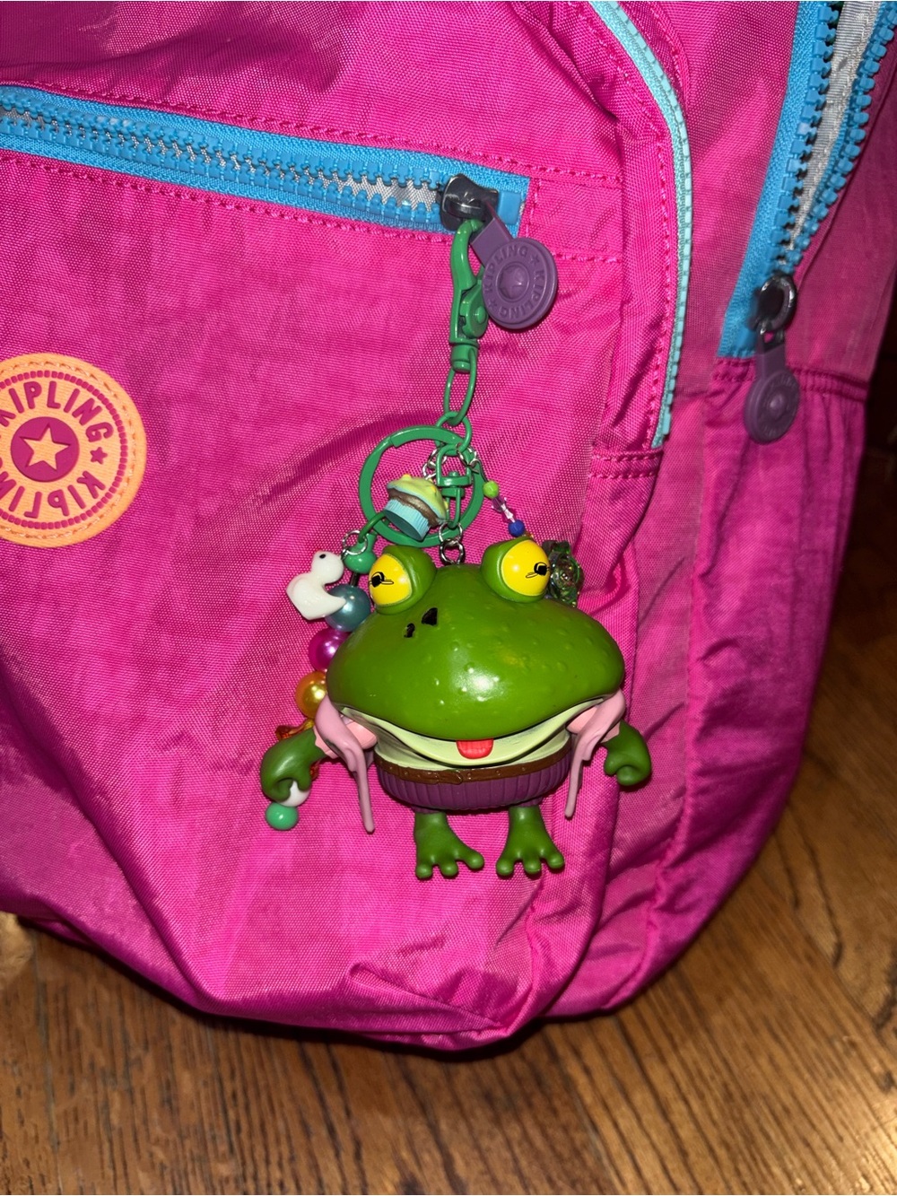 Cute Green Frog Keychain Tongue Pop Fidget Bag Charm Backpack Purse Accessory